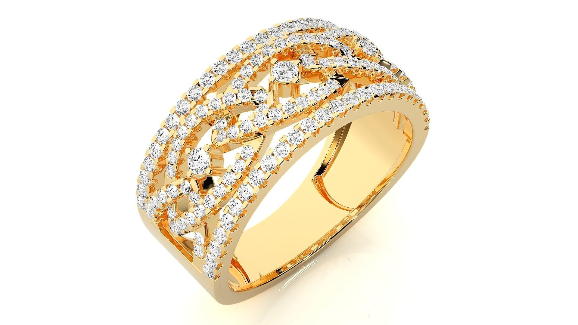 Cocktail Diamond Ring 3dm stl renders details  3D print model_10