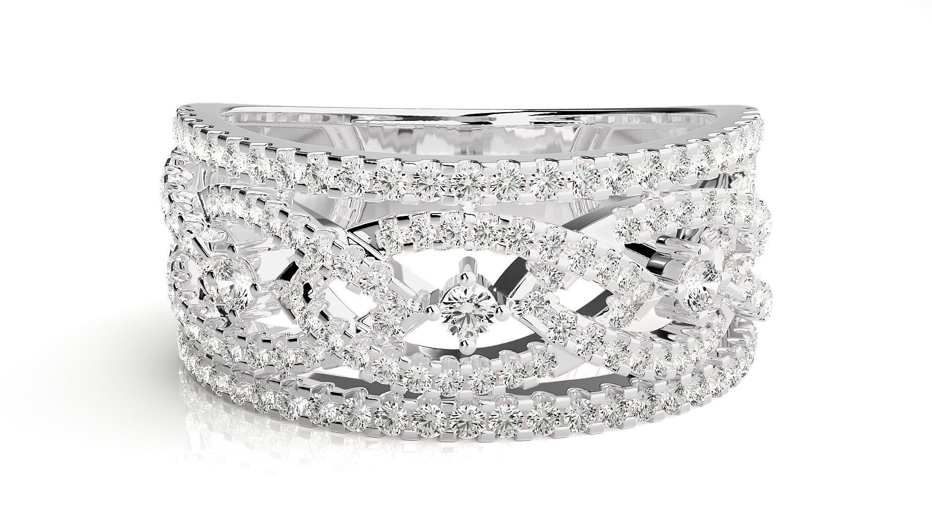 Cocktail Diamond Ring 3dm stl renders details  3D print model_5