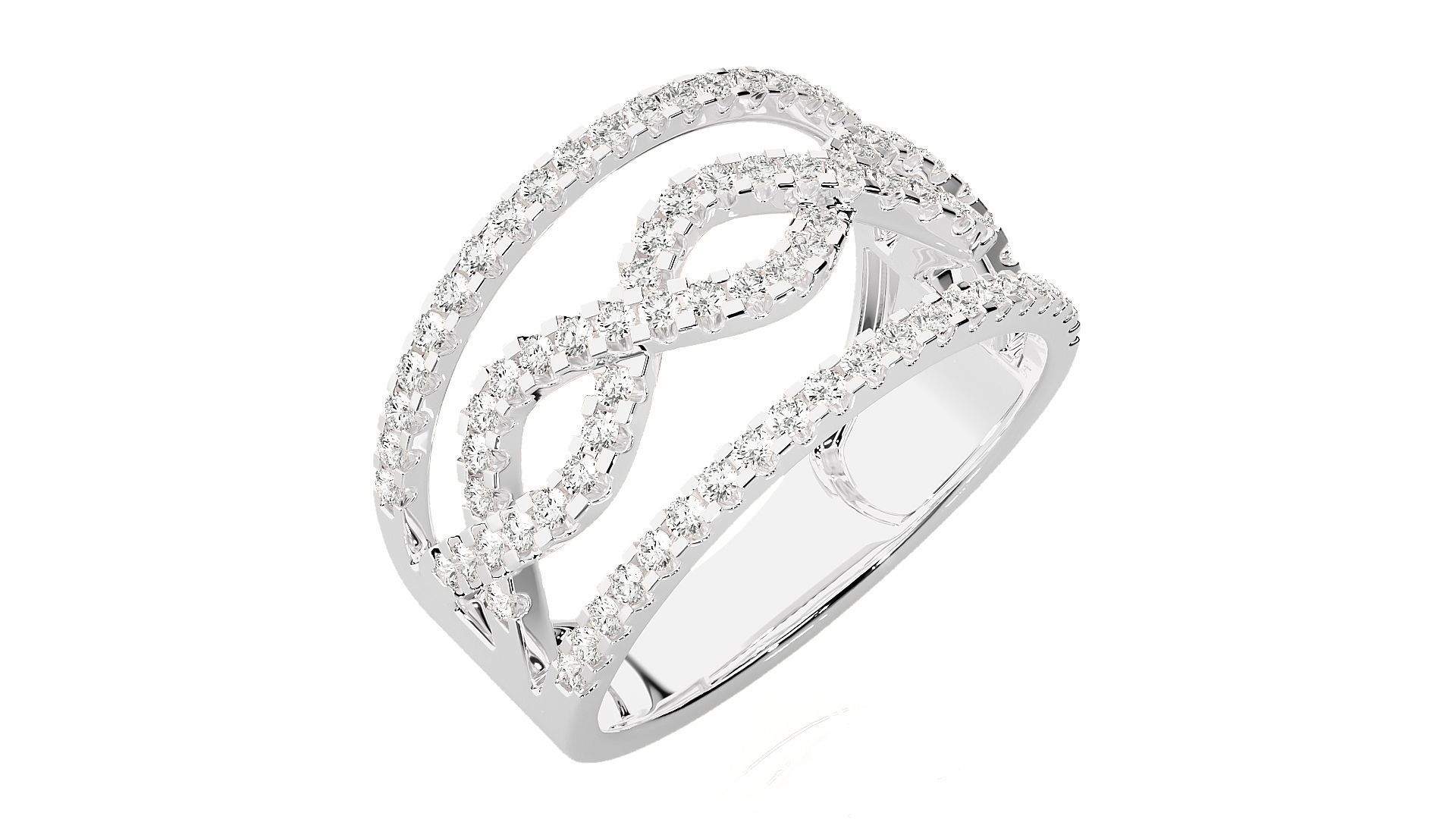 Dual Infinity Cocktail Ring 3dm stl renders details 3D print model_7