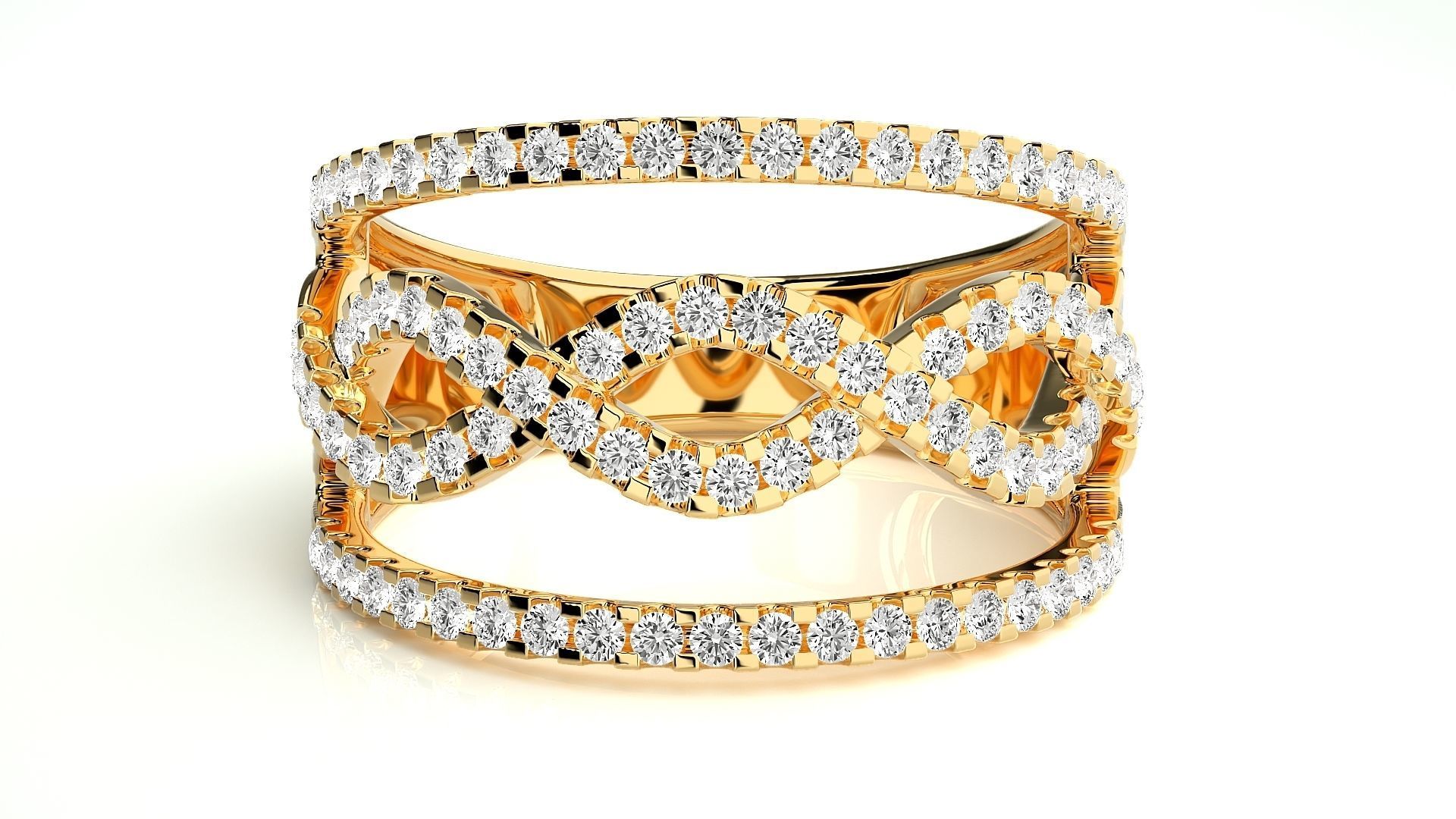 Dual Infinity Cocktail Ring 3dm stl renders details 3D print model_8