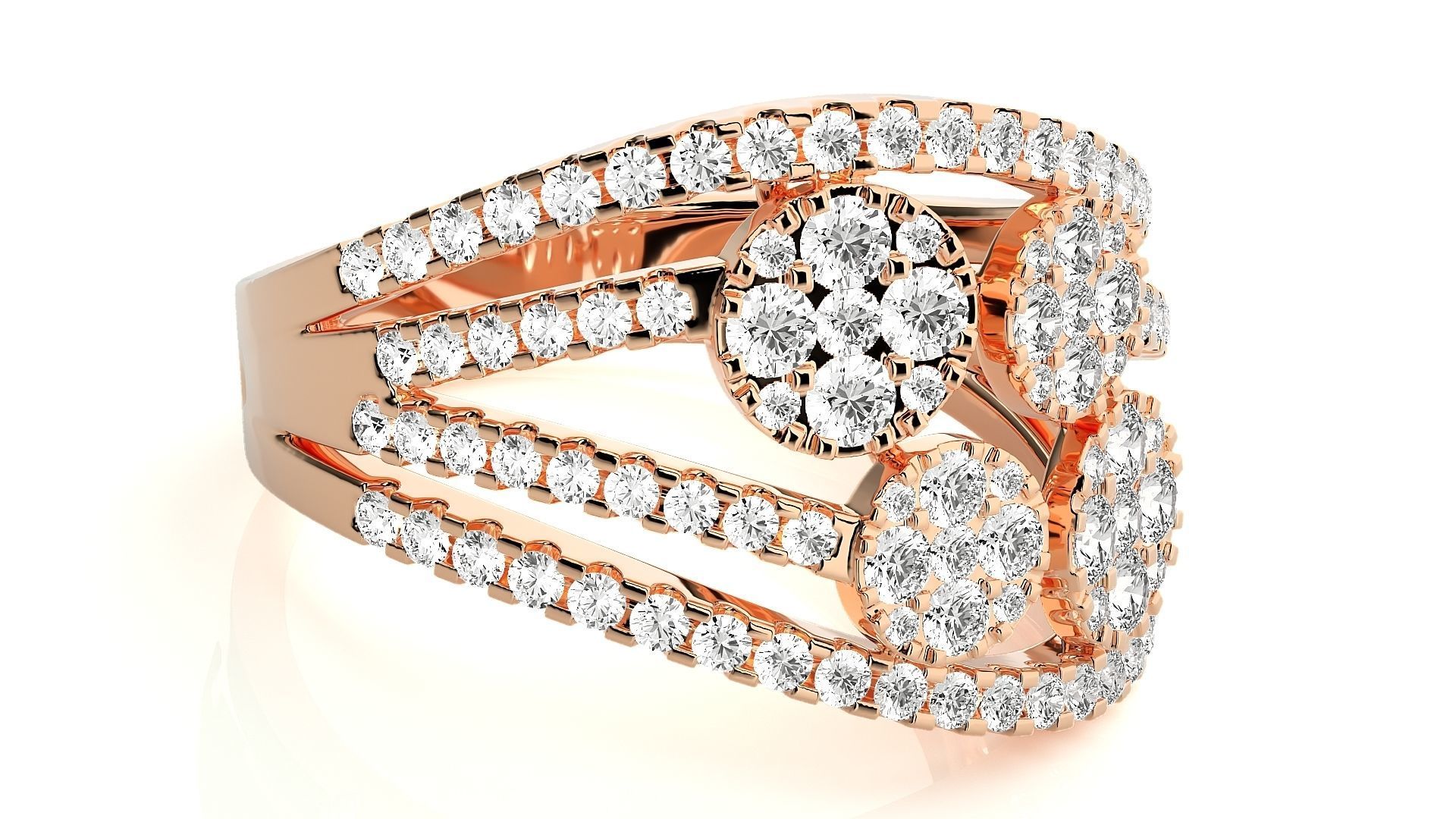 High Jewelry Diamond Cocktail 3dm stl renders details 3D print model_3