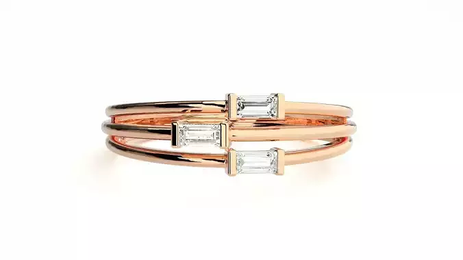 Tri-Star Diamond Cocktail ring 3dm stl renders details 3D print model
