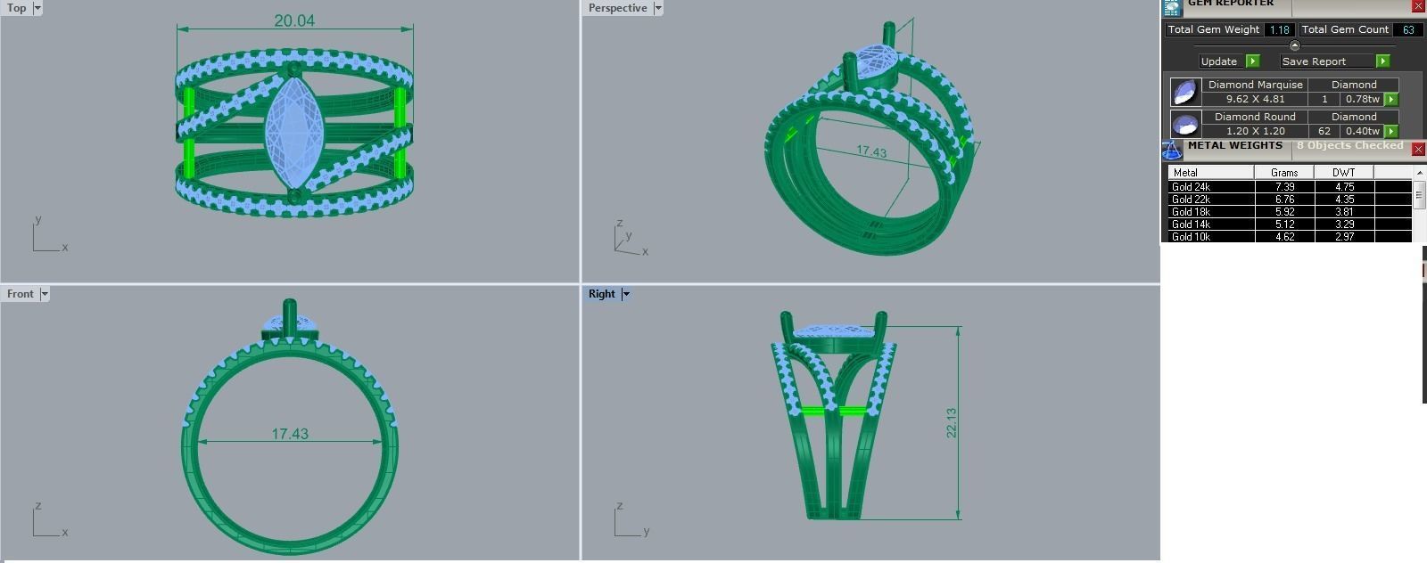 Marquise Solitaire 3dm stl renders details  3D print model_1