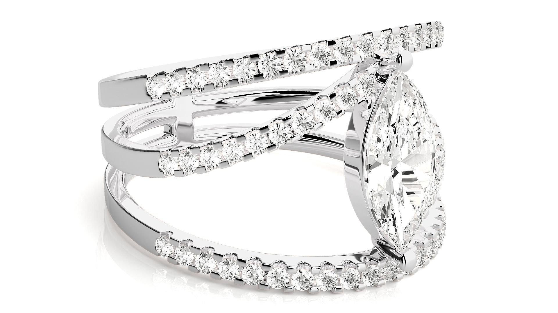 Marquise Solitaire 3dm stl renders details  3D print model_5