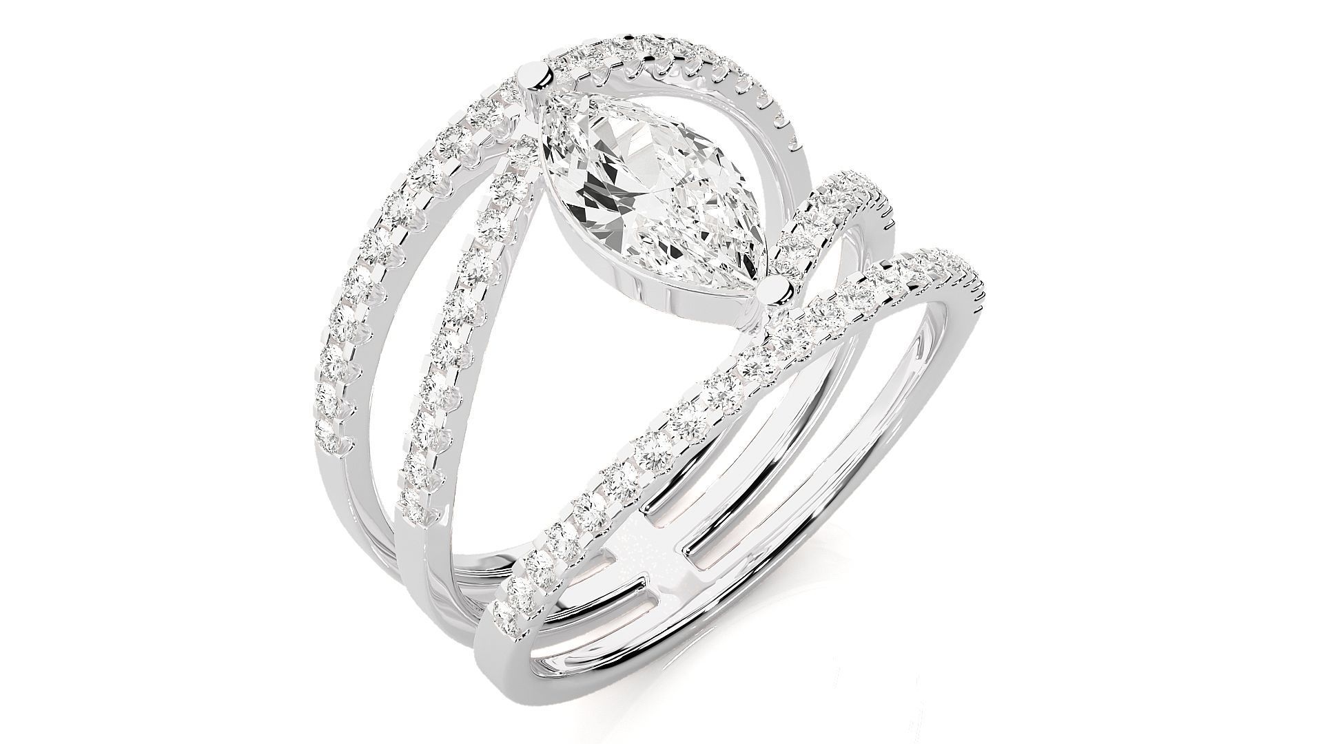 Marquise Solitaire 3dm stl renders details  3D print model_6