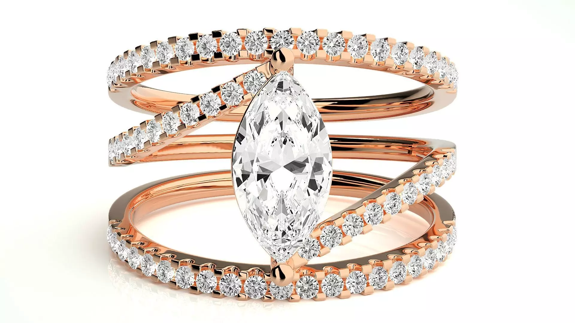 Marquise Solitaire 3dm stl renders details  3D print model_0