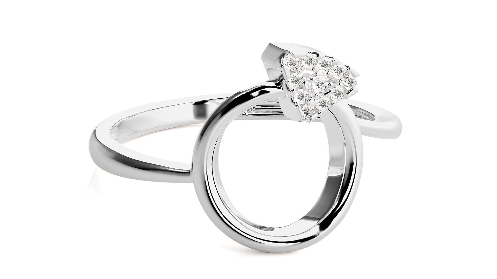 Ring in a Ring Light wt cocktail Ring 3dm stl renders  3D print model_5