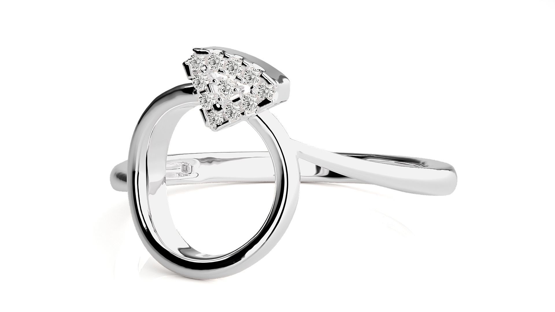 Ring in a Ring Light wt cocktail Ring 3dm stl renders  3D print model_4