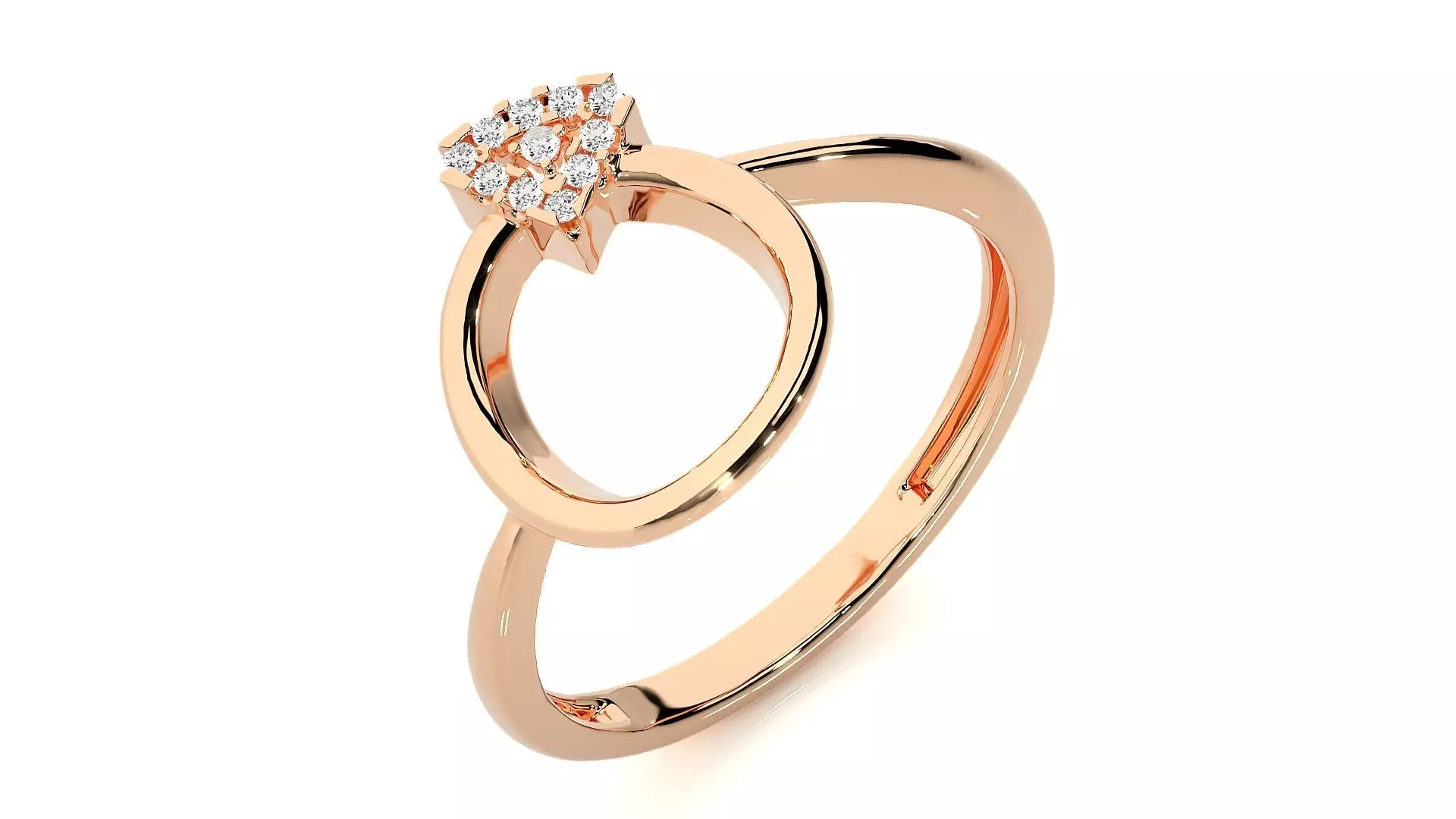 Ring in a Ring Light wt cocktail Ring 3dm stl renders  3D print model_0