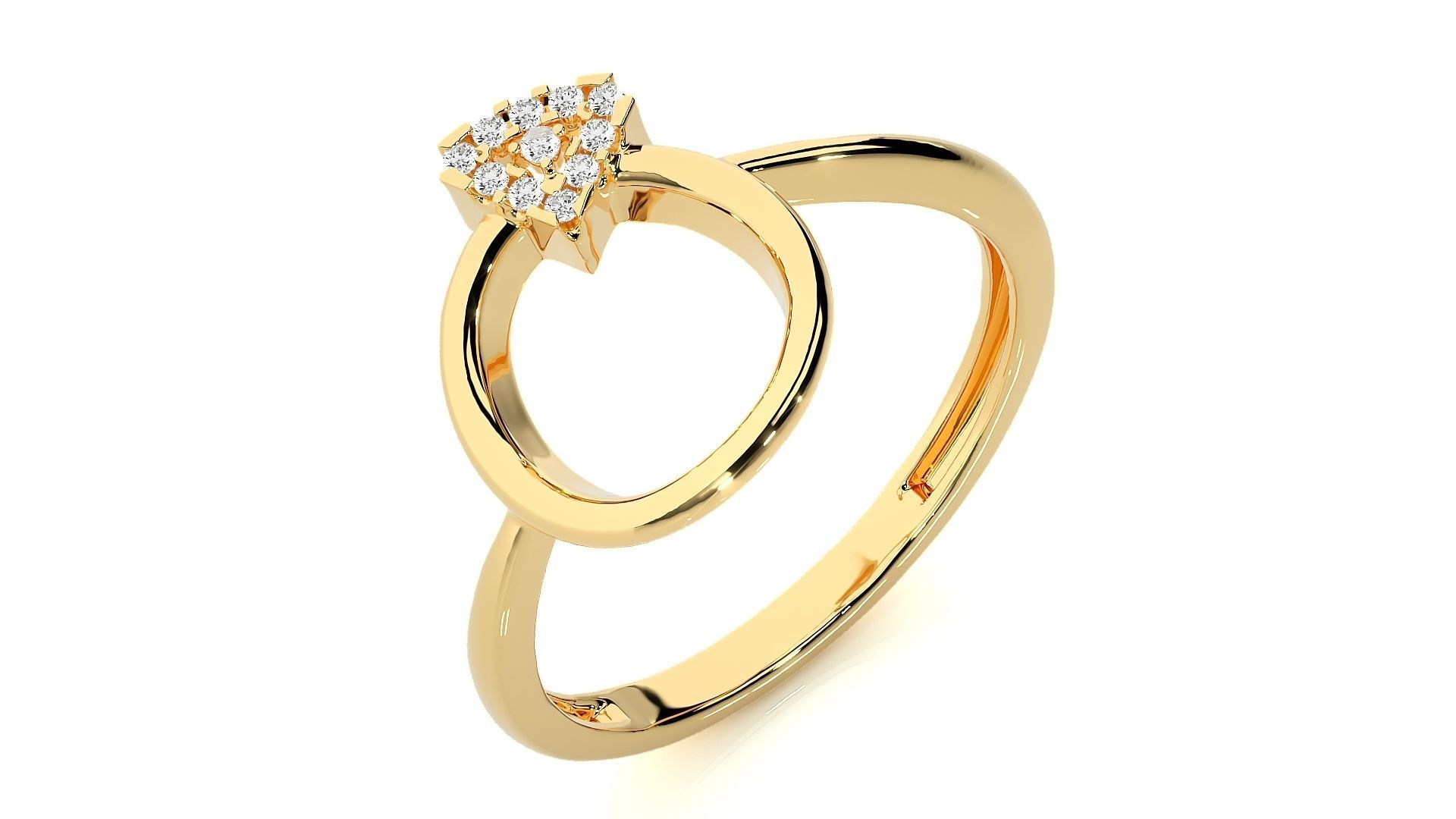 Ring in a Ring Light wt cocktail Ring 3dm stl renders  3D print model_9