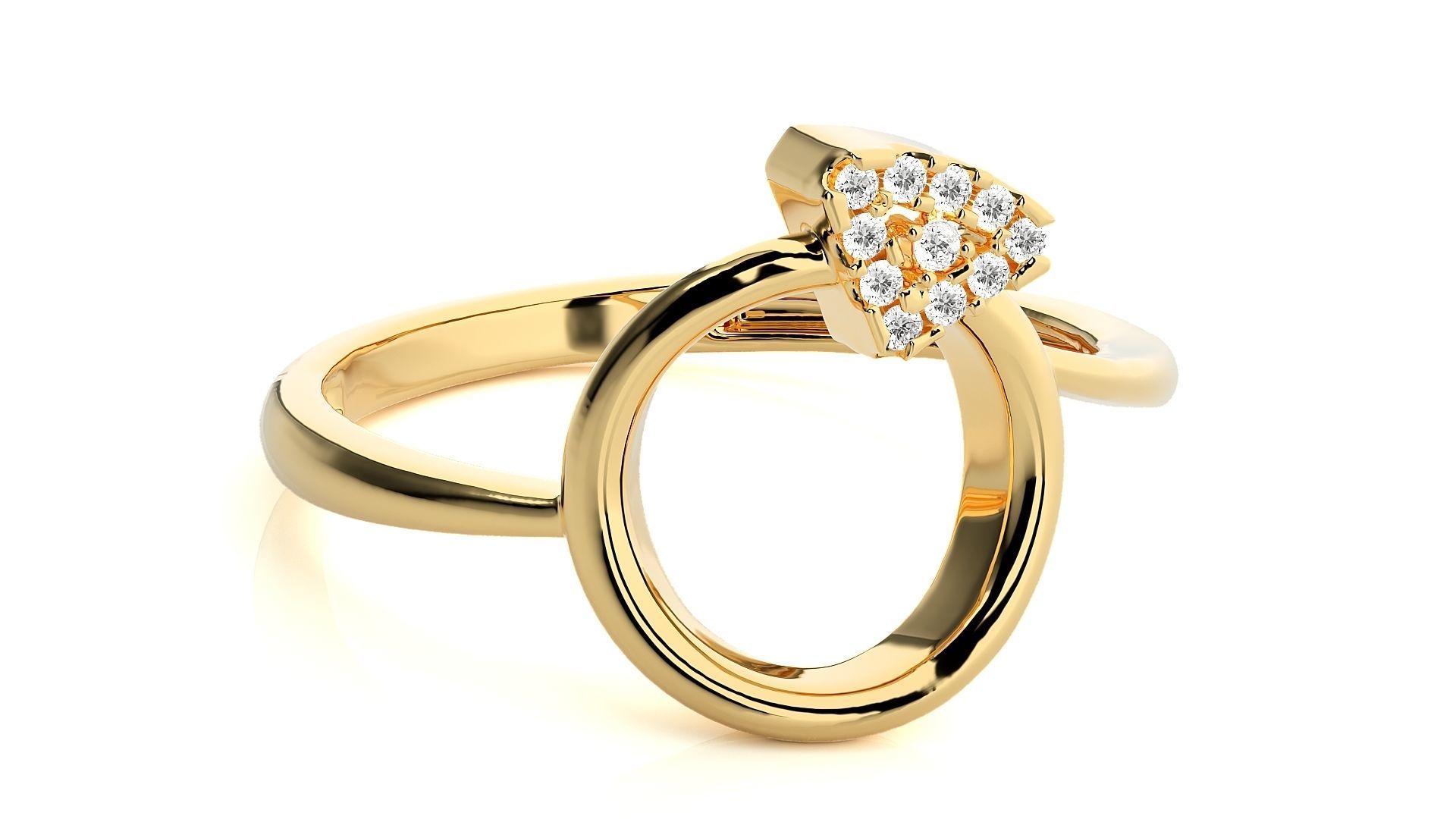 Ring in a Ring Light wt cocktail Ring 3dm stl renders  3D print model_8