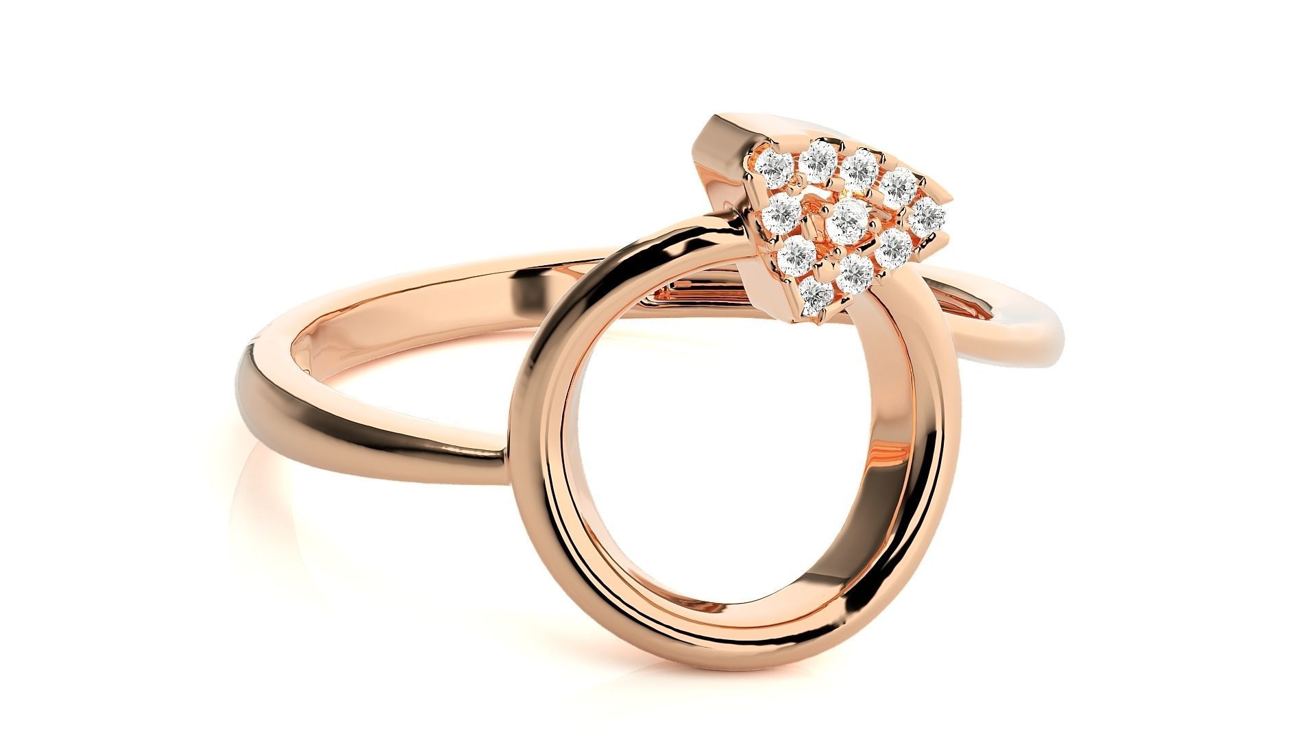 Ring in a Ring Light wt cocktail Ring 3dm stl renders  3D print model_3