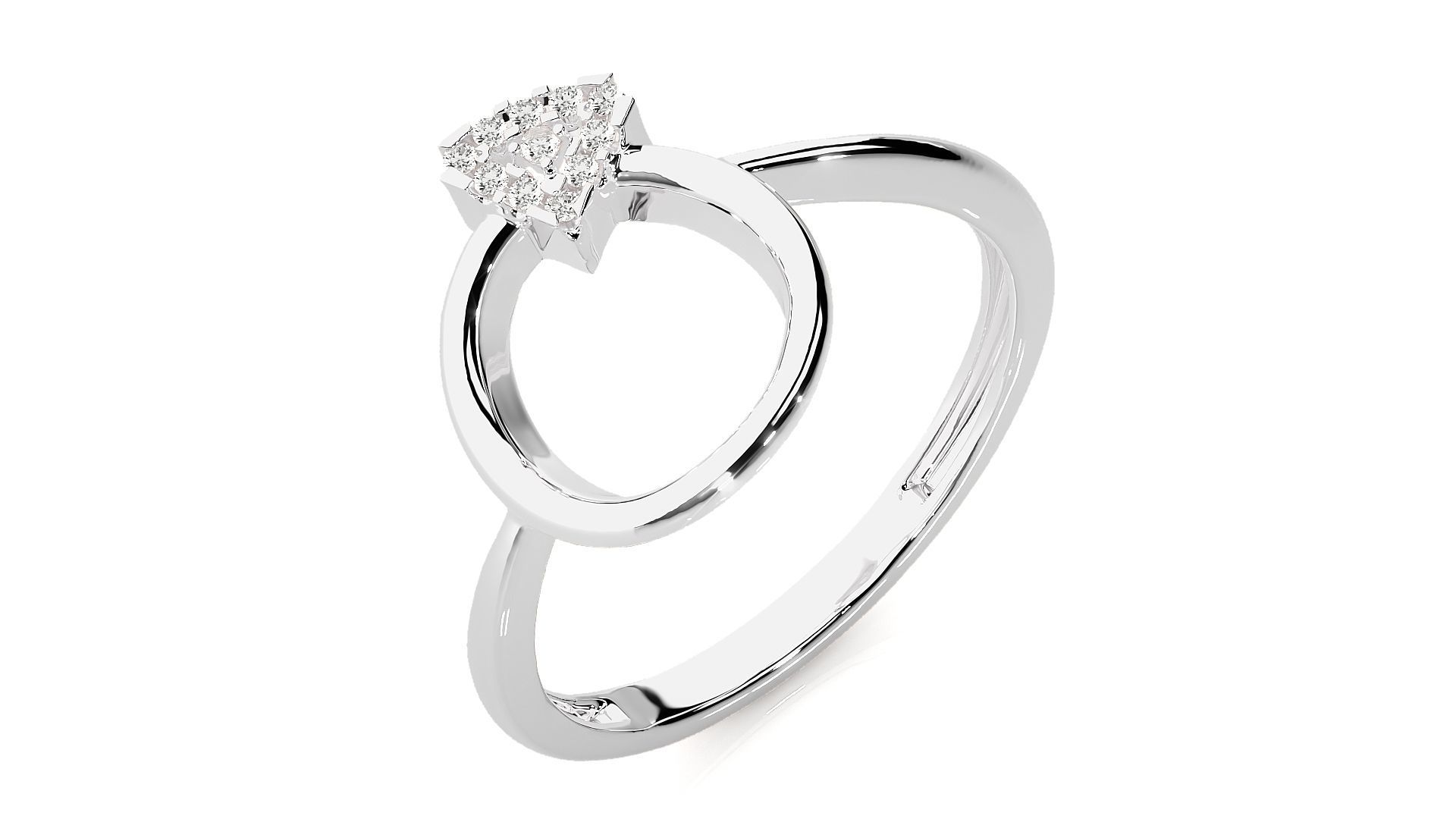 Ring in a Ring Light wt cocktail Ring 3dm stl renders  3D print model_6