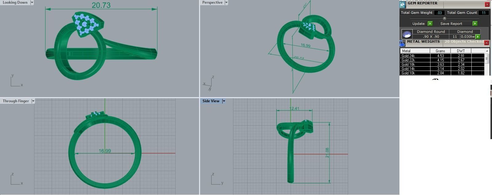 Ring in a Ring Light wt cocktail Ring 3dm stl renders  3D print model_1