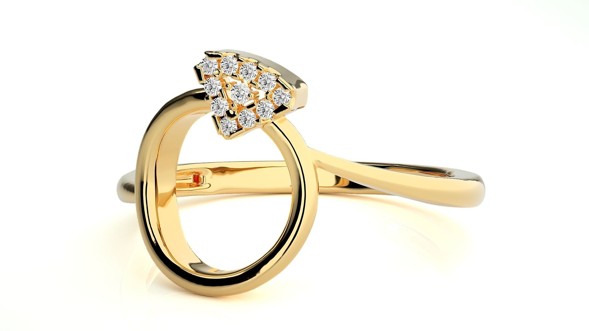 Ring in a Ring Light wt cocktail Ring 3dm stl renders  3D print model_7