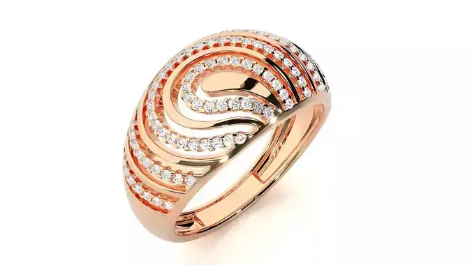 High Jewelry  Diamond Cocktail ring 3dm stl renders