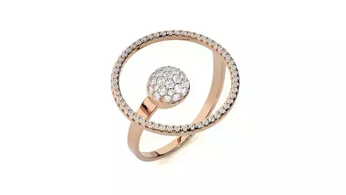 High End Orbital Diamond Cocktail Ring 3dm stl renders details 