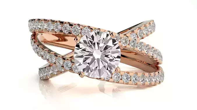 Solitaire Cocktail Ring 3dm stl renders details