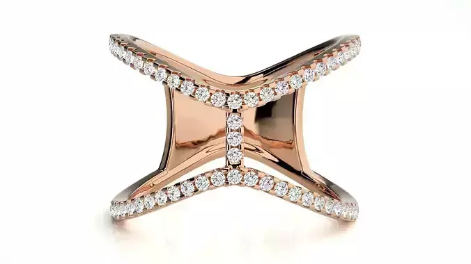 High Jewelry Cocktail Ring 3dm stl renders details  3D print model