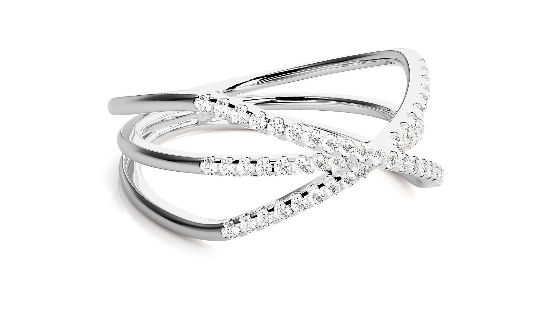 3 Wire Rim Cocktail Ring 3dm stl renders details 3D print model_5