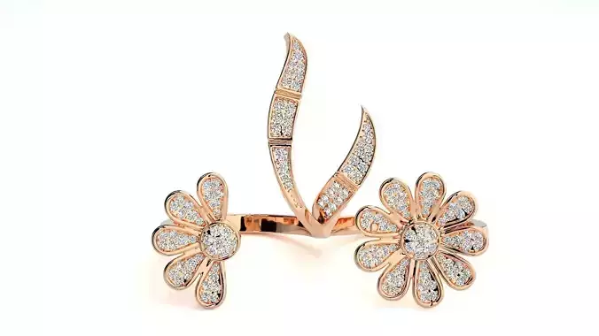 Flowery Diamond two finger 3dm stl renders details
