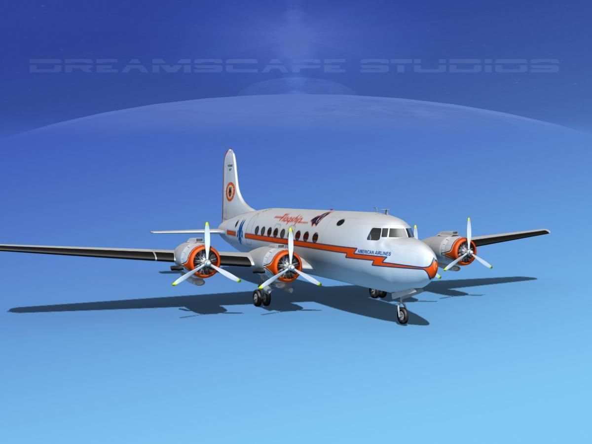 Douglas DC-4 American Airlines 3D model_3