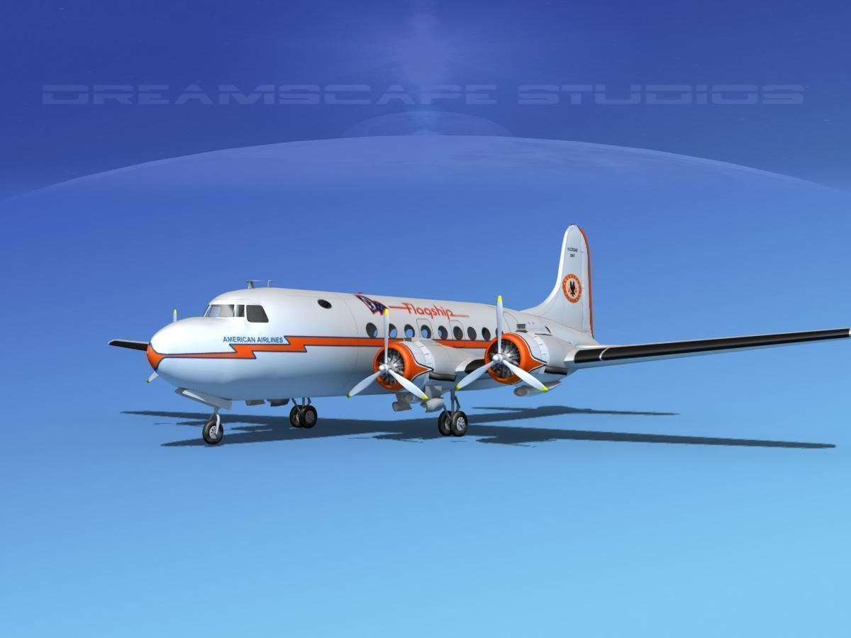 Douglas DC-4 American Airlines 3D model_1