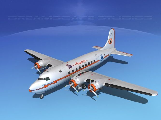 Douglas DC-4 American Airlines 3D model
