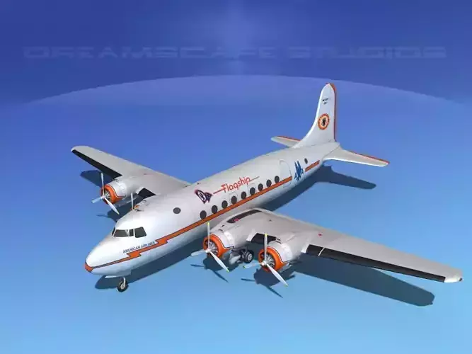 Douglas DC-4 American Airlines 3D model