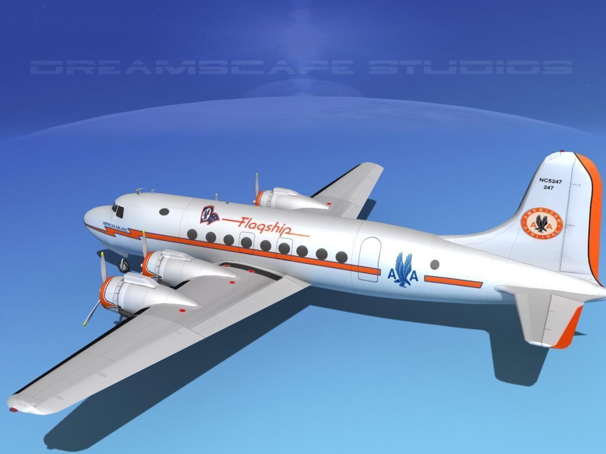 Douglas DC-4 American Airlines 3D model_9