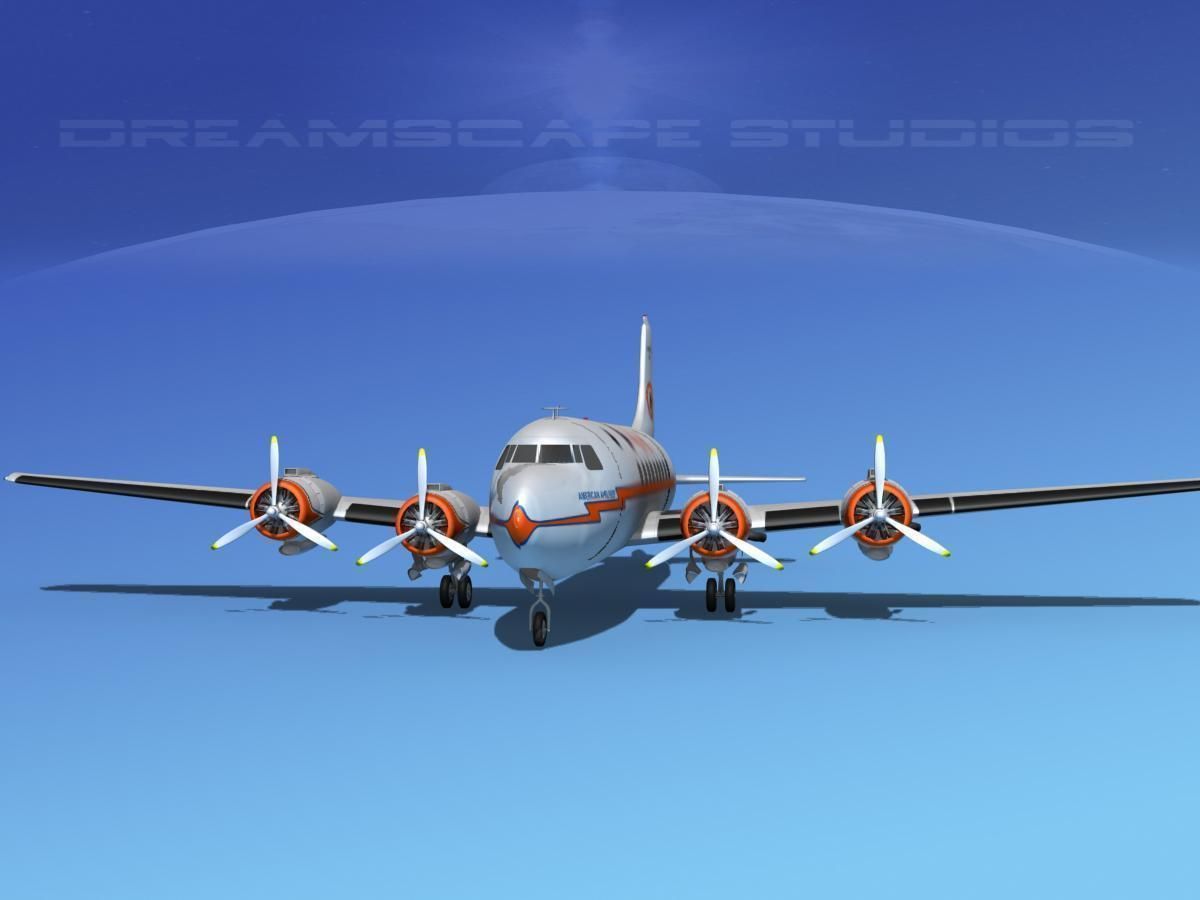 Douglas DC-4 American Airlines 3D model_2