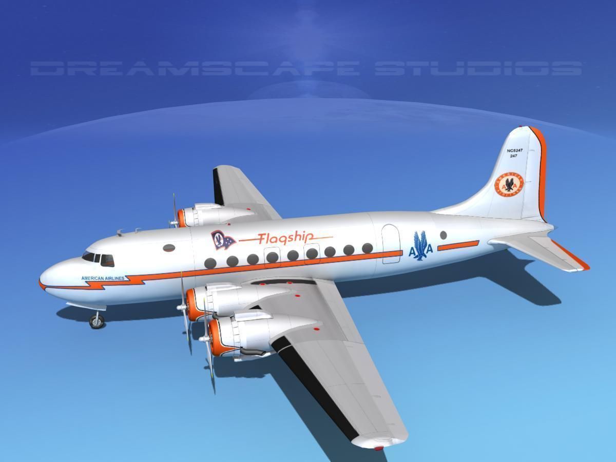 Douglas DC-4 American Airlines 3D model_10