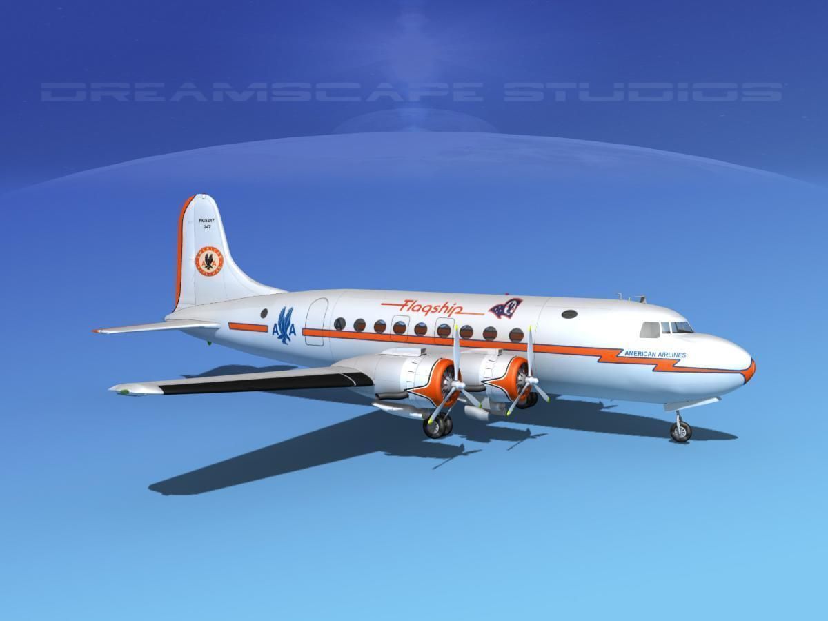 Douglas DC-4 American Airlines 3D model_4