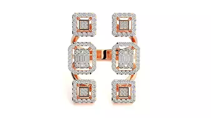 Hexa Star Diamond Cocktail ring 3dm stl renders details 3D print model