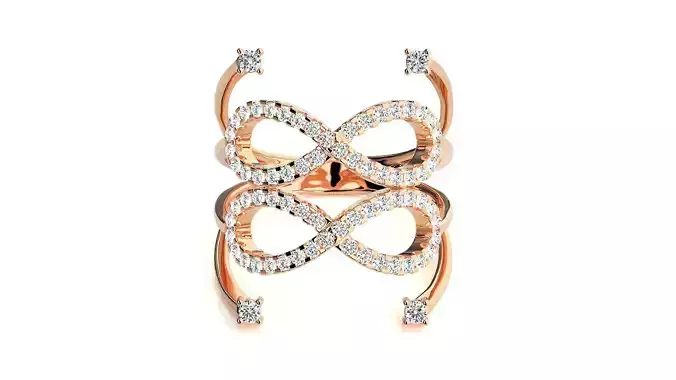 Dual Infinity Cocktail Ring 3dm stl renders details 