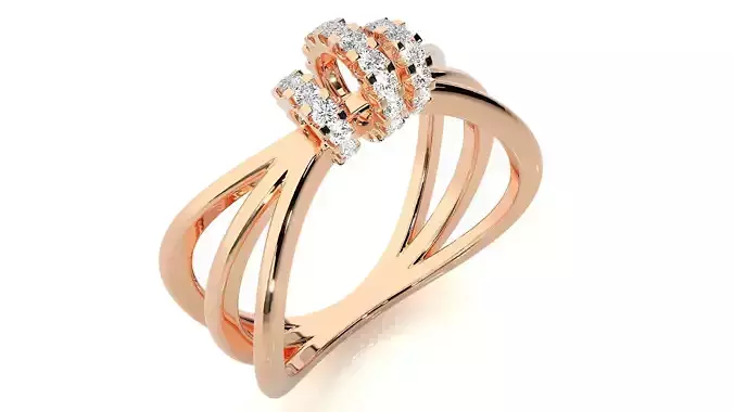Wire High Jewelry Cocktail Ring 3dm stl renders details  3D print model