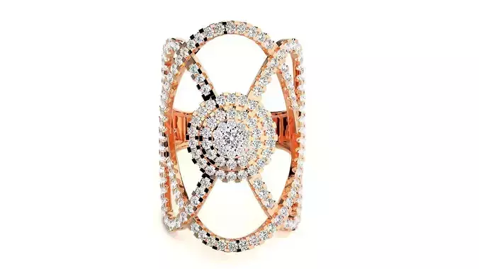 High End Cocktail Ring 3dm stl renders details 