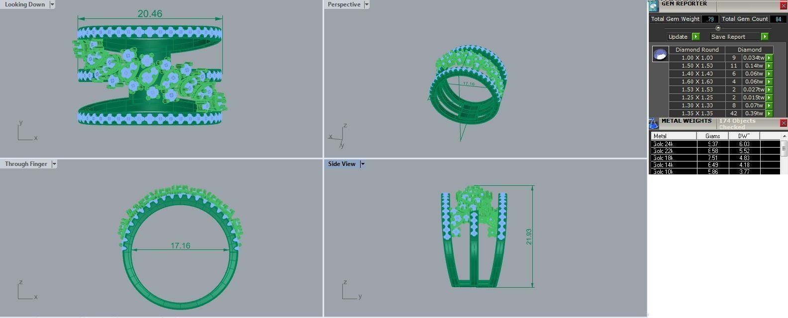Diamond Galaxy Cluster Cocktail ring 3dm stl renders details 3D print model_2