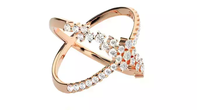 Two in One Cocktail Ring 3dm stl renders details 