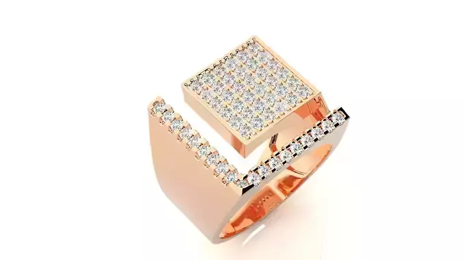 High Jewelry Grooms Gents Mens Cocktail ring 3dm stl renders 3D print model