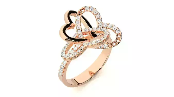 Heart And Flower Cocktail Ring 3dm stl renders details  3D print model