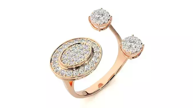 High Jewelry Cocktail Ring 3dm stl renders details 