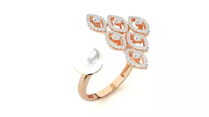 Pearl High Jewelry Cocktail Ring 3dm stl renders