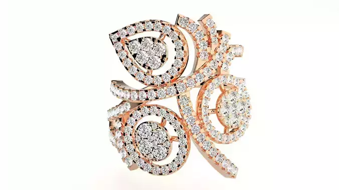 High Jewelry Cocktail Rings 3dm stl renders details 