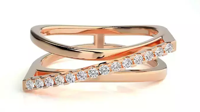 Wire Diamond Cocktail Ring 3dm stl renders details  3D print model