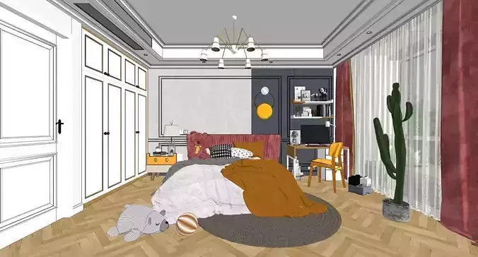 European style children s room  