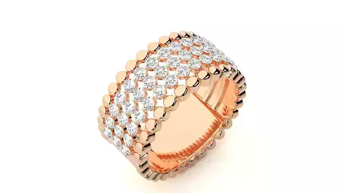 Cocktail Diamond ring 3dm stl renders details