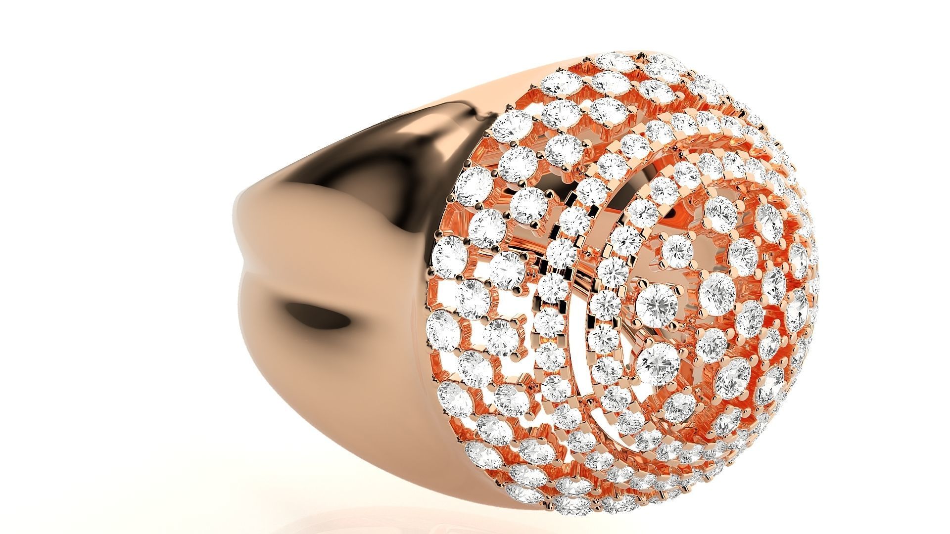 Stars Cluster Cocktail Diamond Ring 3dm stl renders details  3D print model_3