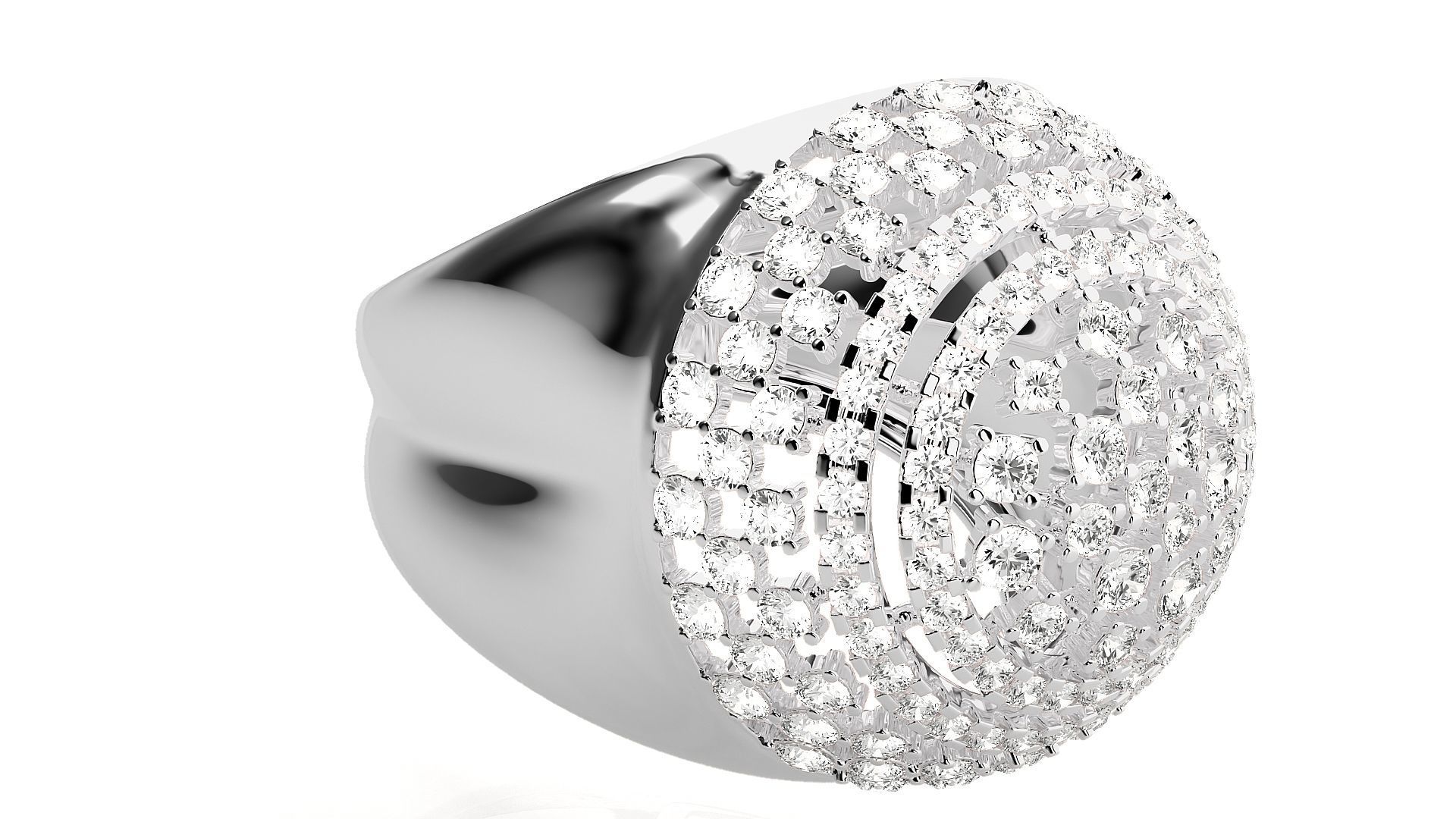 Stars Cluster Cocktail Diamond Ring 3dm stl renders details  3D print model_5
