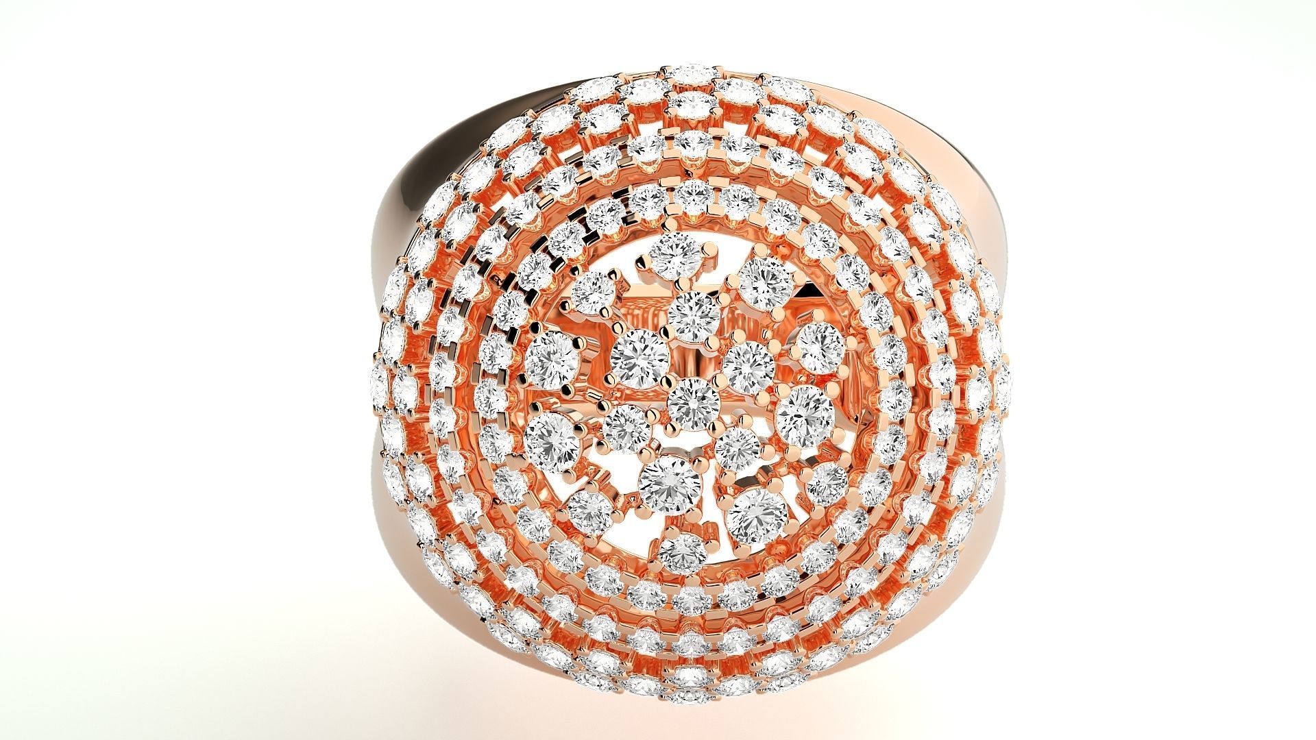 Stars Cluster Cocktail Diamond Ring 3dm stl renders details  3D print model_1
